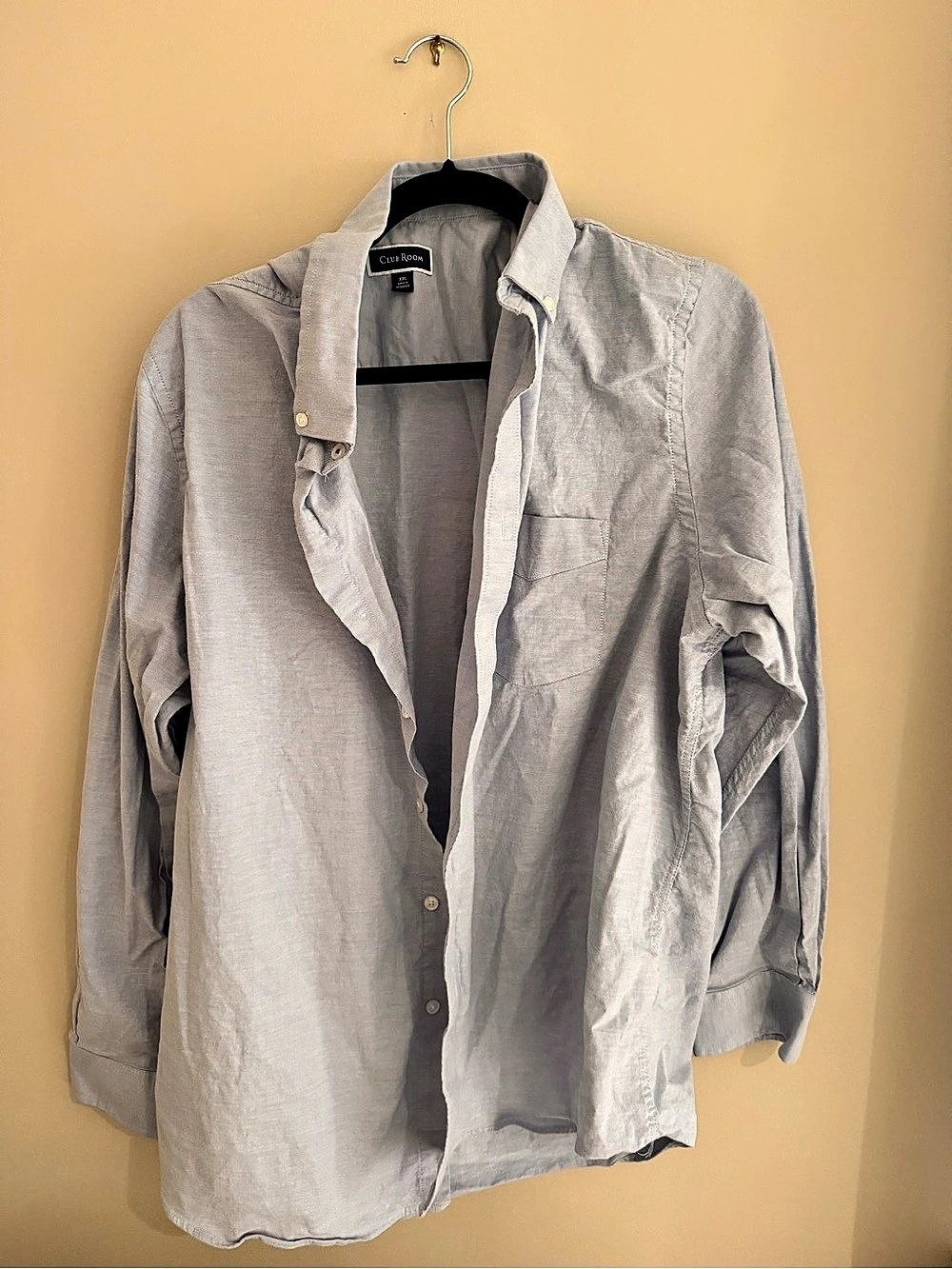 Club Room Men's Casual Button Down Shirt in Gray XXL Like New